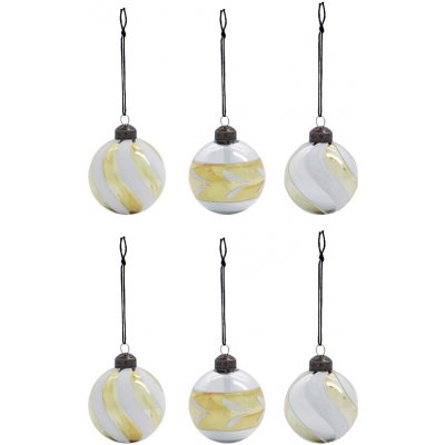 House Doctor Set 6 ks zlato-stříbrné skleněné ozdoby Glowi 6 cm – Hledejceny.cz