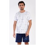 Plachetnice pánské pyžamo krátké bílo tm.modré – Zboží Dáma