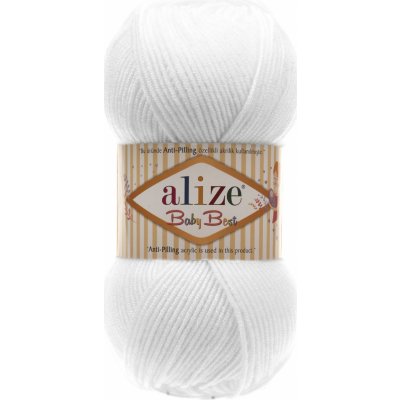 Alize Příze Baby best 55 bílá – Zboží Mobilmania