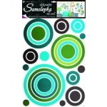 Anděl 1058 samolepící dekorace modré kruhy 70x42cm – Zboží Dáma