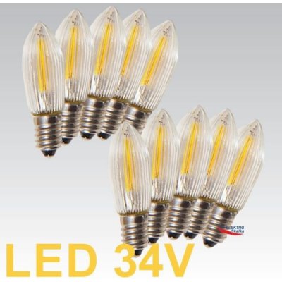 Filament Žárovky LED čiré pro vánoční 7x34V svícen 10ks žárovek – Zbozi.Blesk.cz