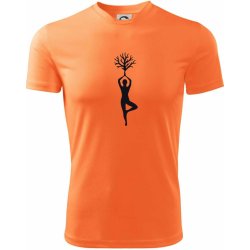 Yoga strom pánské triko Fantasy sportovní dresovina Neon mandarine