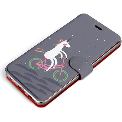 Pouzdro Mobiwear flip Apple iPhone 13 Mini - V024P Jednorožec na kole