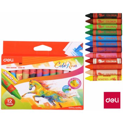 Voskovky DELI 12 barev JUMBO ColoRun EC20900 – Sleviste.cz