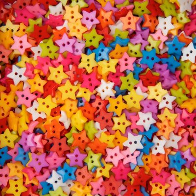 Plastové knoflíky hvězdičky 30ks barevné - 5 balení – Zboží Mobilmania