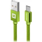 Swissten 71521207 USB 2.0 typ A na C, USB 2.0, zástrčka A - zástrčka C, opletený, 1,2m, zelený – Hledejceny.cz