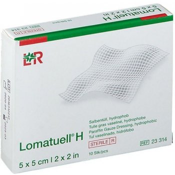Lomatuell H tyl mastný sterilní 5 x 5 cm 10 ks