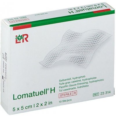 Lomatuell H tyl mastný sterilní 5 x 5 cm 10 ks – Zboží Dáma