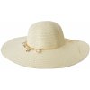 Klobouk Sluneční dámský klobouk s řetízkem béžový