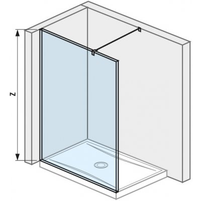 JIKA Cubito pure - skleněná stěna walk-in pro sprchovou vaničku 1300x800/900 mm (H267424), stříbrná/Transparentní sklo (H2674240026681) – Zboží Mobilmania