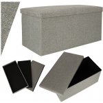 KIK Skládací puf s úložným prostorem šedý velký 76x38x38cm – Zboží Dáma