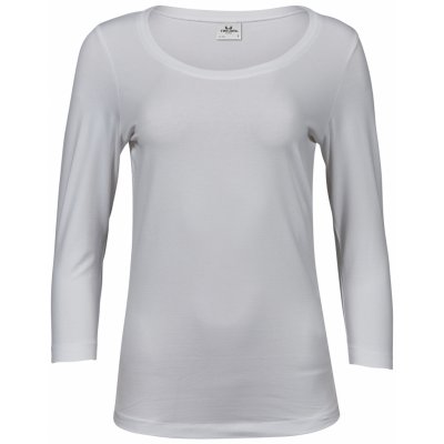 Strech tričko s 3/4 rukávy Bílá – Zboží Dáma