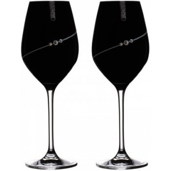 Bohemia Crystal Sklenice na bílé víno přátelská souprava Silhouette black 2 ks 360 ml