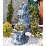 Roto květináč DĚVČÁTKO s trakařem bronzově hnědá /325 x 340 x 880 – Zboží Dáma