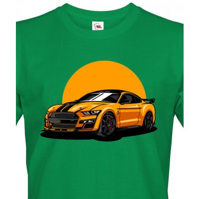 Bezvatriko.cz pánské tričko Ford Mustang Canvas pánské tričko s krátkým rukávem 2008 zelená – Zboží Mobilmania
