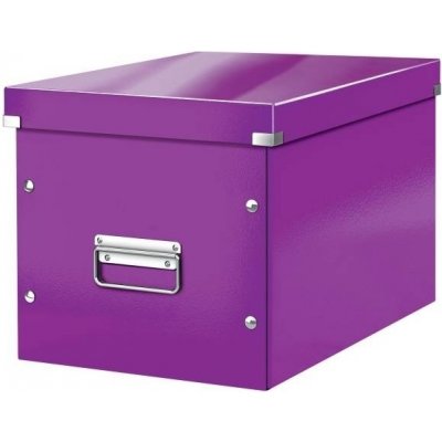 Leitz Krabice Click-N-Store WOW, čtvercová L, purpurová – Sleviste.cz