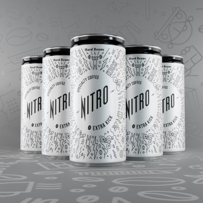 Hard Beans Nitro Cold Brew Extra Kick Maximální dávka energie 5 x 200 ml – Hledejceny.cz