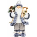 Dekorace MagicHome Santa se sáňkami, bílo-šedý, 60 cm – Hledejceny.cz