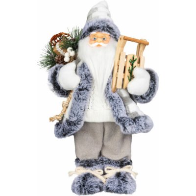 Dekorace MagicHome Santa se sáňkami, bílo-šedý, 60 cm – Hledejceny.cz