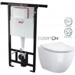Alcadrain Předstěnový instalační systém bez tlačítka + WC CERSANIT ZEN CLEANON + SEDÁTKO AM102/1120 X HA1 – Sleviste.cz