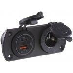 Dvojitá zásuvka do panelu 1x CL + 2x nabíječka USB voděodolná (34524.2) | Zboží Auto