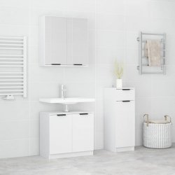 Nábytek XL 3dílný set koupelnových skříněk bílý kompozitní dřevo