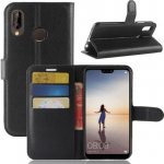 Wallet PU kožené pouzdro na Huawei P20 Lite - černé – Zboží Mobilmania