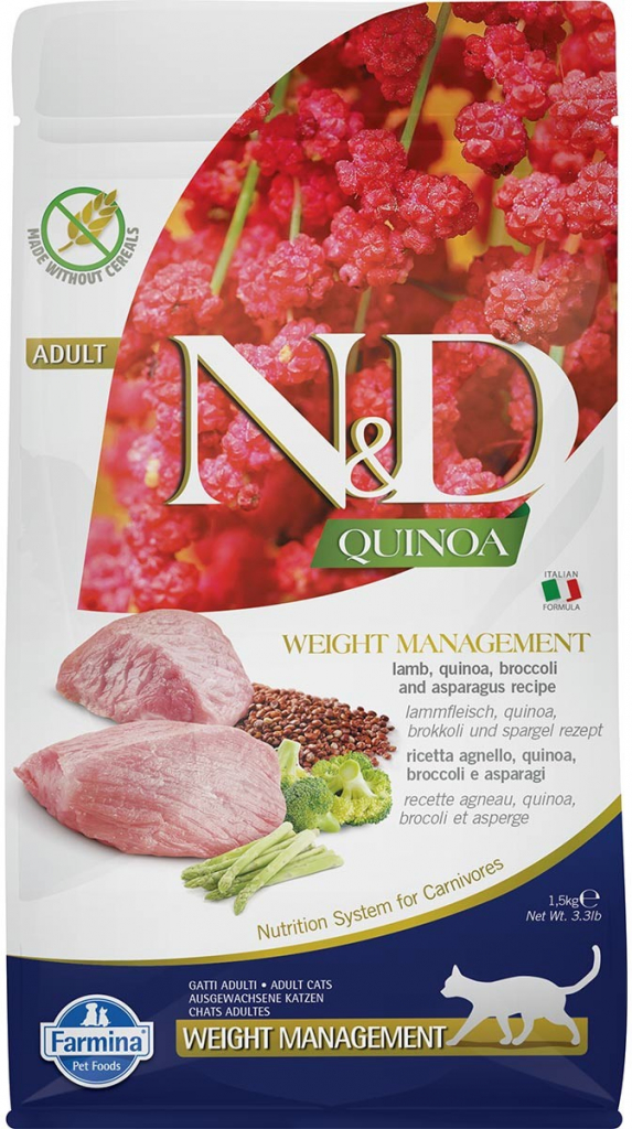 N&D Cat Quinoa Weight Management Lamb 1,5 kg