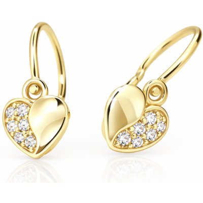 Cutie Jewellery dětské ze žlutého zlata C2160-10-X-1 bílá – Zboží Mobilmania