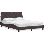 vidaXL s matrací tmavě hnědá textil – Zboží Dáma