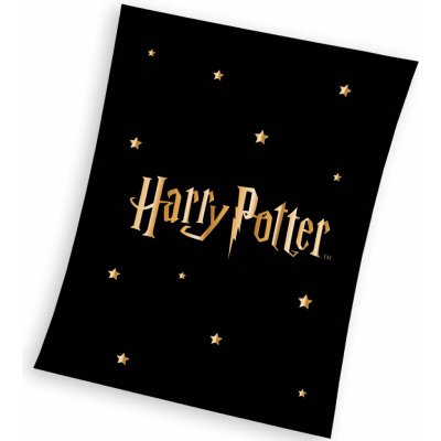 TipTrade deka z mikrovlákna mikroplyš dětská HARRY POTTER GOLD STARS černá – Zboží Mobilmania