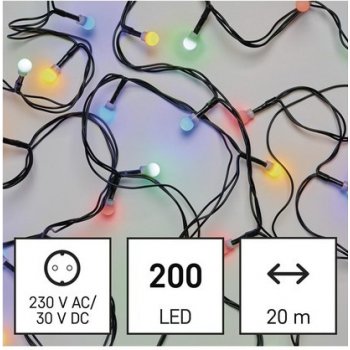 Emos D5M06 LED vánoční cherry řetěz kuličky venkovní i vnitřní multicolor 20 mA