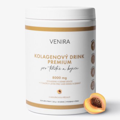 Venira Premium kolagenový drink pro těhotné a kojící maminky, 322 g, 30 dávek, meruňka
