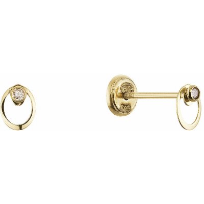 Evolution Group Zlaté 14 karátové náušnice s briliantem 91B00068 – Zboží Dáma