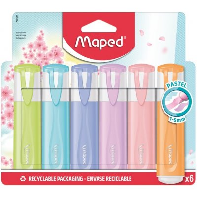 Maped Fluo Peps pastel 6 ks sekundární – Zboží Živě
