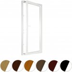 ALUPLAST Plastové jednokřídlové balkonové dveře Pravé Dvojsklo dekor/bílá 80 x 210 cm – Sleviste.cz
