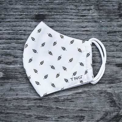 TNG dámská textilní rouška se vzorem listů bílá – Zboží Dáma