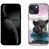 Pouzdro a kryt na mobilní telefon Apple mmCase na iPhone 13 mini černý panter ve svetru