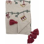 Bloomingville přehoz na postel Vánoční Yule z recyklované bavlny červená 160 x 130 cm – Sleviste.cz