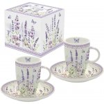 Easy Life porcelánových hrnků s podšálkem Lavender Field 2x 50 ml – Zboží Mobilmania