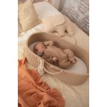 Háčkovaný Mojžíšův koš z bavlny ručně vyrobený s matrací pro miminka Latte – Sleviste.cz