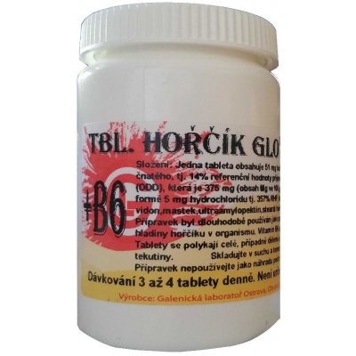GLO Tablety Hořčík s Vitamínem B6 100 tablet.