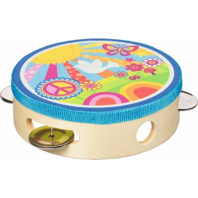 Goki dětská tamburína Sunshine se zvonky ruční bubínek – Sleviste.cz