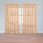 Sablio Záclony Bílé čárky na oranžové: 2ks 150x250cm – Hledejceny.cz