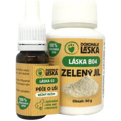 Dokonalá Láska Set Láska 03 Péče o uši 30 ml & Zelený jíl 50 g – Zboží Mobilmania