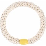 KKNEKKI Gumička do vlasů Kknekki Ivory Yellow Bead, žlutá barva, textil – Zboží Mobilmania