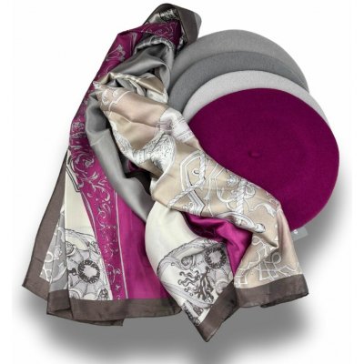 dámská šála maxi šátek SILK SENSATION fuchsie vzor WO-006 – Zboží Dáma