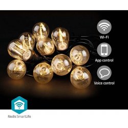 NEDIS Wi-Fi chytré dekorativní LED Party Lights teplá bílá 10 LED's Android & iOS Nedis SmartLife 9 m