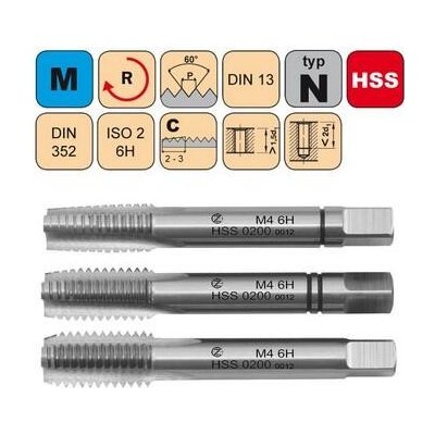 NÁSTROJE CZ Sadový závitník M2,2x0,45 I,II,III SADA ISO2 HSS - 0200 - CZZ0200-M2,2-SD-ISO2 – Hledejceny.cz