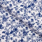 Bavlněná látka/plátno Sandra SA-639 Modré květiny na bílém - šířka 135 cm – Zboží Dáma